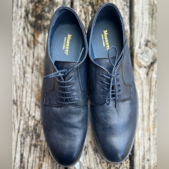 Moretti Gold Label Lazaro Blue Leather Lace Up Oxfords. Size 11 D - Picture 3 of 9